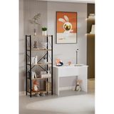 Mono Metal Kitaplık Ve Çalışma Masası İkili Set Beyaz Çam