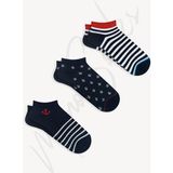 Mono Socks 3'lü Çapalı Patik Çorap - 41 - 46 - 166-Lacivert