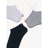 Mono Socks 3'lü Kırmızı Çentikli Patik Çorap - 41 - 46 - Çok Renkli