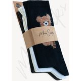 Mono Socks 4'lü Peluş Teddy Bear Ayı Çorap - 36 - 40 - Kahverengi - Bej