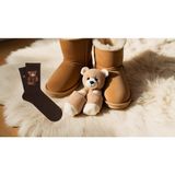 Mono Socks 4'lü Peluş Teddy Bear Ayı Çorap - Açık Kahverengi - Koyu Kahve - Beyaz - 36 - 40