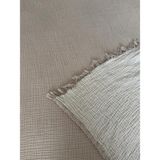 Monochrome %100 Organik Pamuk 4 Kat Müslin Tek Kişilik Çok Amaçlı Yatak Örtüsü ve Pike (160x240 ) - Bej - Ekru - 160 x 240 cm