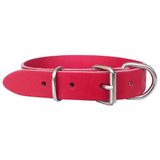 MONODOG Premium Deri Köpek Tasması - Rahat Kontrol ve Eğitim için Dayanıklı ve Şık Düz Yaka (Small (9 3/4-12 1/5 inç (24-31 cm)), Kırmızı)