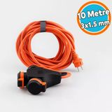 Monofaze Çoğaltıcı Seyyar Topraklı 3'lü Grup Priz Fiş 10 Metre CCA Kablo Uzatma Kablosu 3x1.5 mm