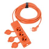 Monofaze Çoğaltıcı Seyyar Topraklı Kapaklı 3'lü Grup Priz Fiş 10 Metre CCA Uzatma Kablosu 3x2.5 mm