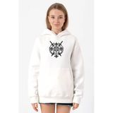 Monogatari Anime Episode Clan Symbol Beyaz Kadın 3İp Kapşonlu Sweatshirt