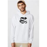 Monogatari Anime Nadeko Snake Symbol Beyaz Erkek 3İp Kapşonlu Sweatshirt