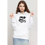 Monogatari Anime Nadeko Snake Symbol Beyaz Kadın 3İp Kapşonlu Sweatshirt