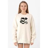 Monogatari Anime Nadeko Snake Symbol Ekru Kadın 2ip Sweatshirt