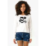 Monogatari Anime Nadeko Snake Symbol Ekstra Uzunkol Sweatshirt Ekru