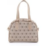 Monogram Baskılı Vizon SHK205 Suni Deri Fermuarlı Tek Bölmeli Ayarlanabilir Askılı El,kol ve Omuz Çantası U:18 E:22 G:7 cm - Monochrome