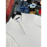 Monogram Logo Detaylı Erkek Triko Polo Kazak - 001-Beyaz - XL
