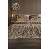 Monohome %100 Pamuk Çift Kişilik Pike Takımı Yatak Örtüsü Özel Dokuma Leopar Fabric - Kahverengi - 220 x 240 cm
