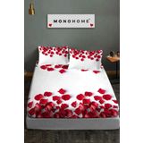 MonoHome %100 Pamuk Lastikli Çarşaf Özel Tasarım 5d Dijital 60 Tell Feathers