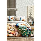 MonoHome %100 PAMUK PERCALE Battal Nevresim Takımı 5D Dijital Tavus Kuşu-220x240