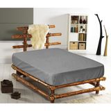 Monohome %100 Pamuklu Ranforce Fitted Gri Çift Kişilik Lastikli Çarşaf 160*200 - 160 x 200 cm