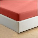 Monohome %100 Pamuklu Ranforce Fitted Somon Çift Kişilik Lastikli Çarşaf 160*200 - 160 x 200 cm