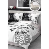 Monohome 200x220 cm Siyah Beyaz Premium Luxury Çift Kişilik 3D Pamuk Saten Nevresim Takımı
