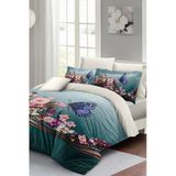 MONOHOME Anneler Günü Çift Kişilik Nevresim Takımı Lastikli Çarşaflı Blue Butterfly, monohome41892