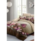 MONOHOME Anneler Günü Çift Kişilik Nevresim Takımı Pamuk Saten Brown Butterfly, MONOHOME33514