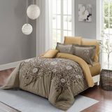 Monohome Autumn Brown 3D Pamuk Saten Çift Kişilik Nevresim Takım