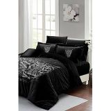 MONOHOME Black Leopar Çift Kişilik Nevresim Takımı Pamuk Saten 3D Özel Tasarım, MONOHOME24598