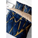MonoHome Blue Brown 3d Pamuk Saten Çift Kişilik Nevresim Takımı monohome18795HF