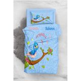 MONOHOME Blue Chichk 3D Pamuk Saten Bebek Nevresim Takımı, monohome16616
