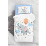 Monohome Blue Elephant 3D Pamuk Saten Bebek Nevresim Takım