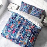 Monohome Blue Pattern 3d Pamuk Saten Çift Kişilik Nevresim Takımı