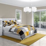 Monohome Checkers 3D Pamuk Saten Çift Kişilik 200x220 cm Nevresim Takımı