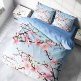 Monohome Cherry Blossom 3D Pamuk Saten Çift Kişilik 200x220 cm Nevresim Takımı
