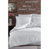 MONOHOME Çift Kişilik Çizgili Pamuk Saten Nevresim Takımı 82 Tel, monohome68301
