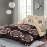 Monohome Çift Kişilik Nevresim Takımı Kolay Ütülenir Lux Pamuk Saten 3D Coffee - 200 x 220 cm - Renkli