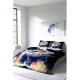 MONOHOME Çift Kişilik Nevresim Takımı Özel Dokuma Pamuk Saten 3D Digital Angela Lacivert, monohome8133HF