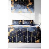 MONOHOME Çift Kişilik Nevresim Takımı Özel Dokuma Pamuk Saten 3D Digital Arty Blue, monohome18115HF