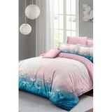 MONOHOME Çift Kişilik Nevresim Takımı Özel Dokuma Pamuk Saten 3D Digital Soft Blue, 8682811823683HF