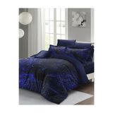 MONOHOME Çift Kişilik Nevresim Takımı%100 Pamuk Saten Blue Night Lastikli Çarşaf, MONOHOME34986