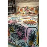 MONOHOME Çift Kişilik Pike Takımı Jakar Dokuma Patchwork Tiles Desenli, pike4344