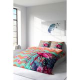 MONOHOME Çift Kişilik Turkuaz Flamingo Desenli 3D Dijital Baskılı Nevresim Takımı, monohome9239HF