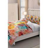 MONOHOME Çift Kişilik%100 Pamuk Saten Nevresim Takımı 3D Orange, monohome65560