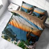 Monohome Deer 3D Renkli Çift Kişilik 200x220 cm Nevresim Takımı