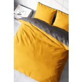 Monohome Deluxe Çift Taraflı Pamuk Ranforce Sarı Gri 200x220 cm Çift Kişilik Nevresim Takımı