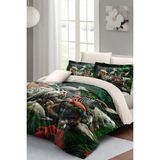 Monohome Doğal Pamuk Çift Kişilik 3D Digital Natural Zoo Nevresim Takımı - 200 x 220 cm - Yeşil