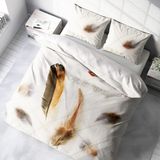 MonoHome Feather 3D Pamuk Saten Çift Kişilik Nevresim Takımı - 200 x 220 cm - Renkli