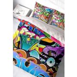Monohome Graffiti 3D Pamuk Saten Çift Kişilik 200x220 cm Nevresim Takımı