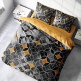 Monohome Grey Circle 3d Pamuk Saten Çift Kişilik Nevresim Takımı