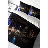 Monohome Harbor Night Modern Renkli Çift Kişilik 200x220 cm Nevresim Takımı