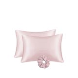 MONOHOME İpek Saten Yastık Kılıfı 2'li Set 50x70cm Saten Tokalı Pudra, monohome41748