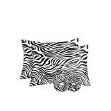 MONOHOME İpek Saten Yastık Kılıfı 2'li Set 50x70cm Saten Tokalı Zebra Desen, monohome841755